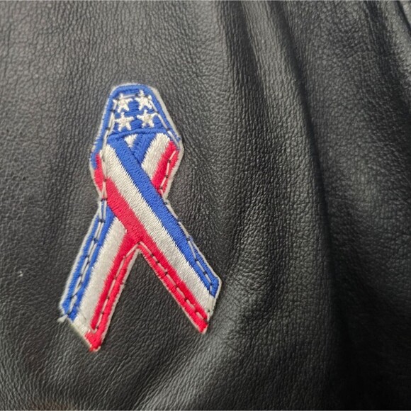 100% Leather Live to Ride American Eagle Biker Jacket Sz XL Leather Vintage Moto - Picture 5 of 16